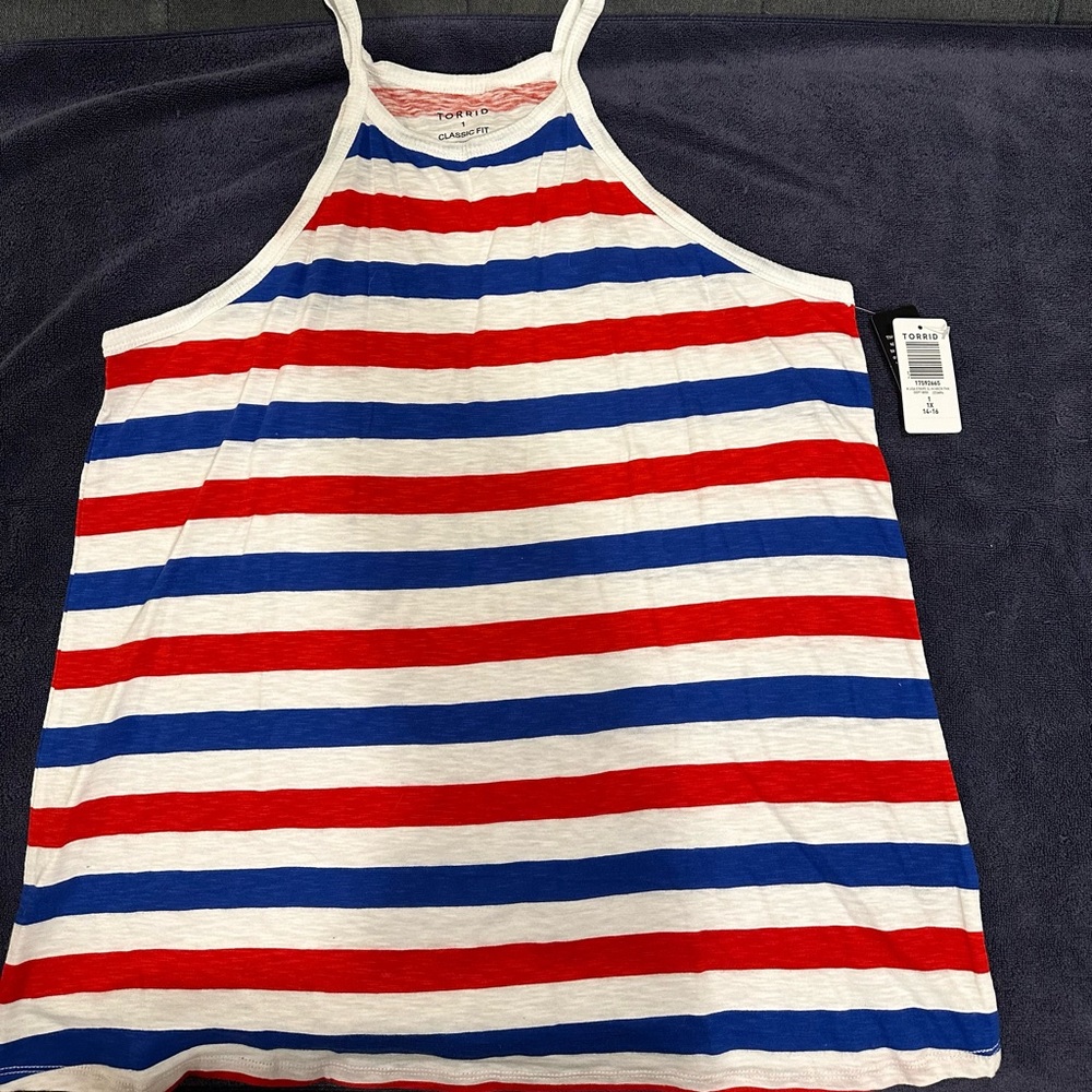 Torrid size 1 red white and blue tank top